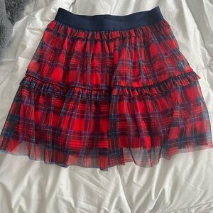 Vineyard Vines Red and Blue Plaid A-Line Skirt
